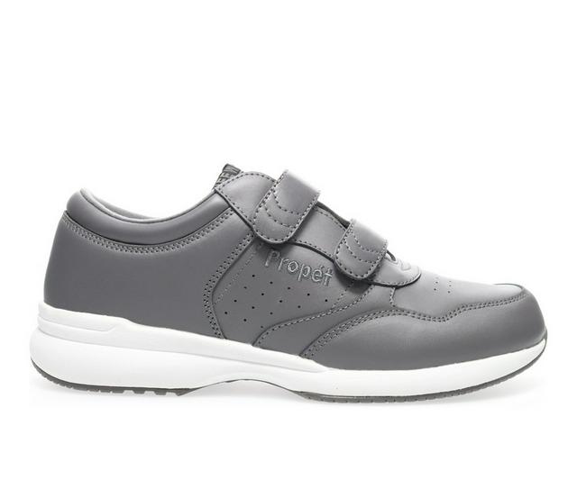 Men's Propet Life Walker Strap Sneakers in Dark Grey color