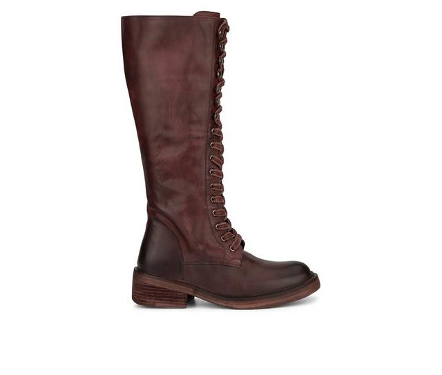 Women's Vintage Foundry Co Sadelle Knee High Boots in Burgundy color