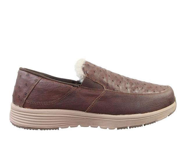 Men's Superlamb Bulgan Ostrich Slip-On Shoes in Peanut color