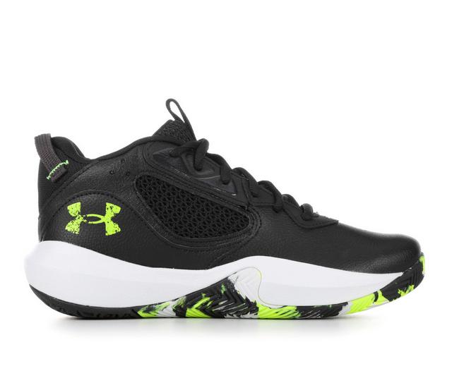 Kids' Under Armour Big Kid Lockdown 6 Basketball Shoes in Black/Grey/Lime color