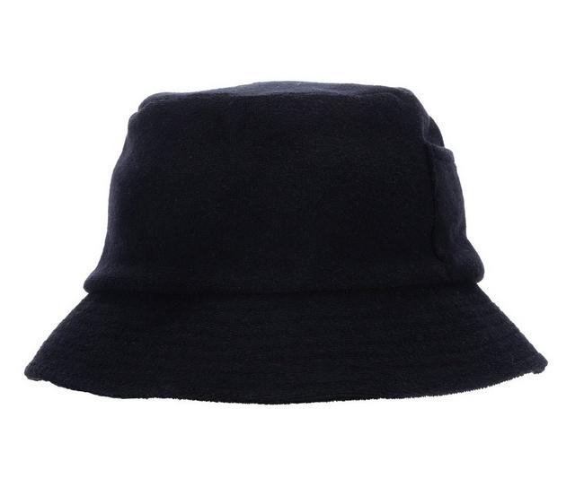 NYC Underground Terry with Pocket Bucket Hat in Black color