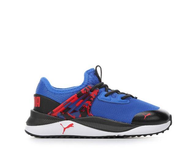 Boys' Puma Toddler Pacer Future Splatter Running Shoes in Blue/Black/Red color