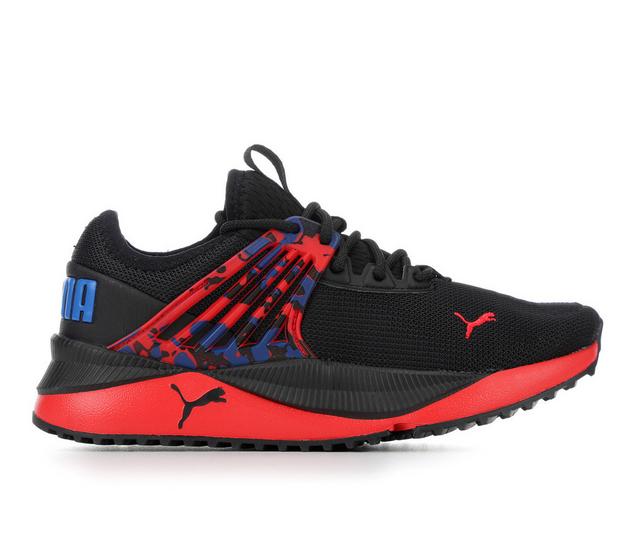 Boys' Puma Big Kid Pacer Future Splatter Running Shoes in Black/Blue/Red color