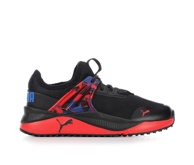 Boys' Puma Little Kid & Big Kid Pacer Future Splatter Running Shoes in Black/Blue/Red color