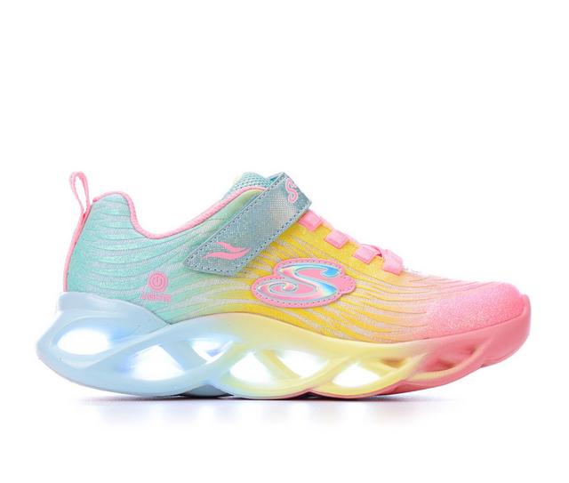 Girls' Skechers Little Kid & Big Kid Twisty Brights Light-Up Sneakers in LightPink/Multi color