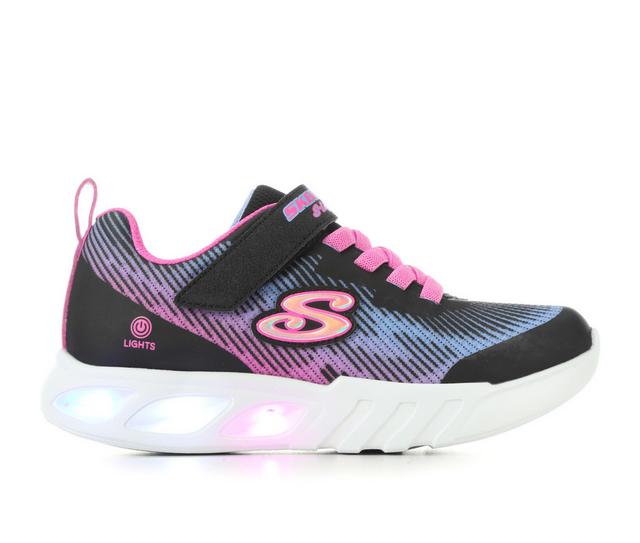 Girls' Skechers Little Kid & Big Kid Flicker Flash Light-Up Sneakers in Black/Pink color