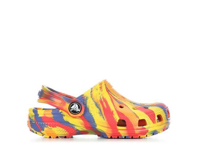 Kids' Crocs Infant & Toddler Classic Marbled 2 Clogs in Orange/Blue/Red color