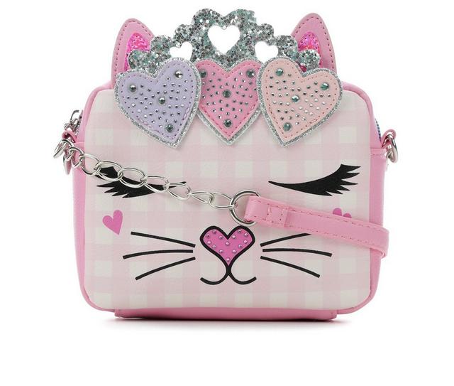 OMG Accessories Bella Gingham Crossbody Handbag in Bubble Gum color
