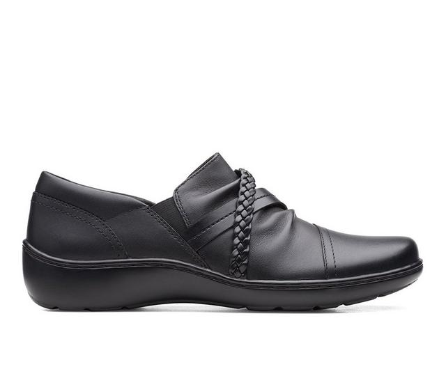 Women's Clarks Cora Braid Booties in Black color