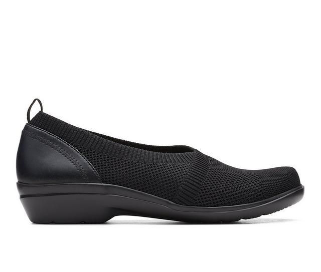 Women's Clarks Sashlyn Style Slip-On Shoes in Black Combo color