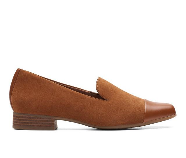 Women's Clarks Tilmont Step Loafers in Dark Tan Suede color