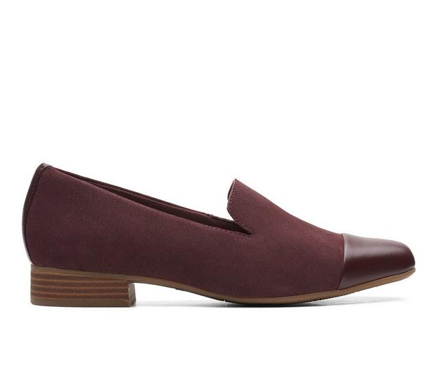 Women's Clarks Tilmont Step Loafers in Burgundy Suede color