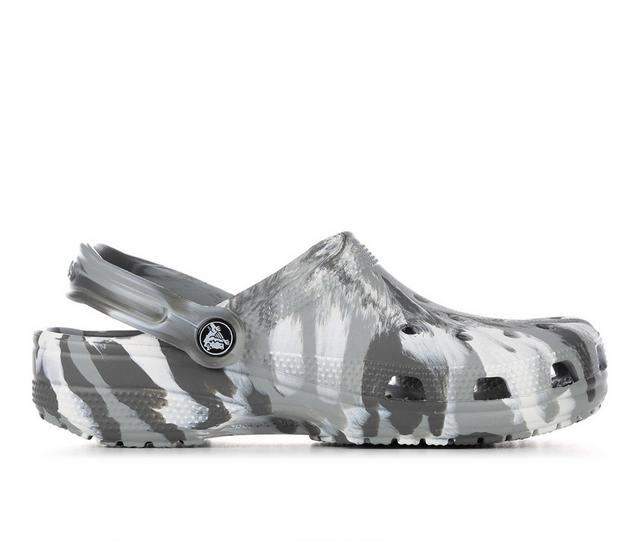 Adults' Crocs Classic Marbled Clogs in Lt Grey/Multi color