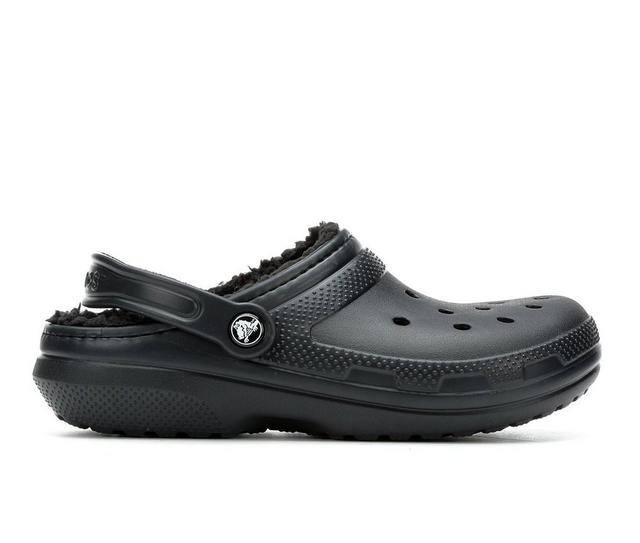 Adults' Crocs Classic Lined Clogs in Black color
