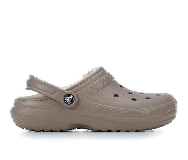 Adults' Crocs Classic Lined Clogs in Mushroom/Bone color