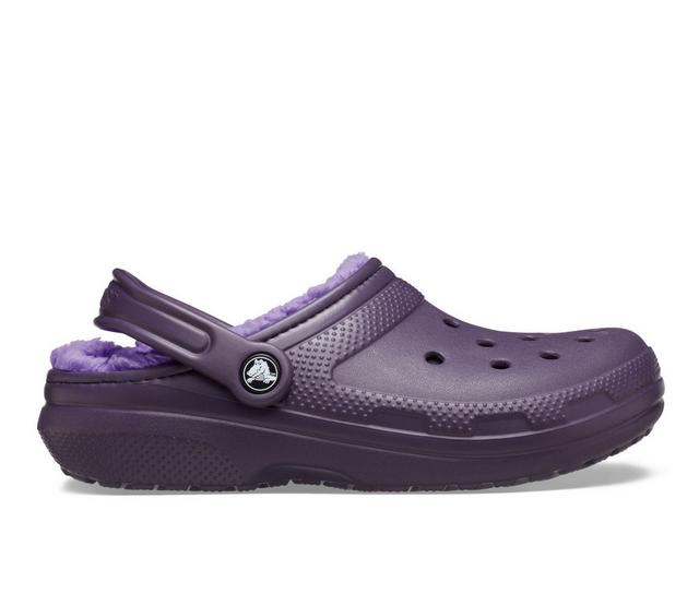 Adults' Crocs Classic Lined Clogs in Dark Iris color