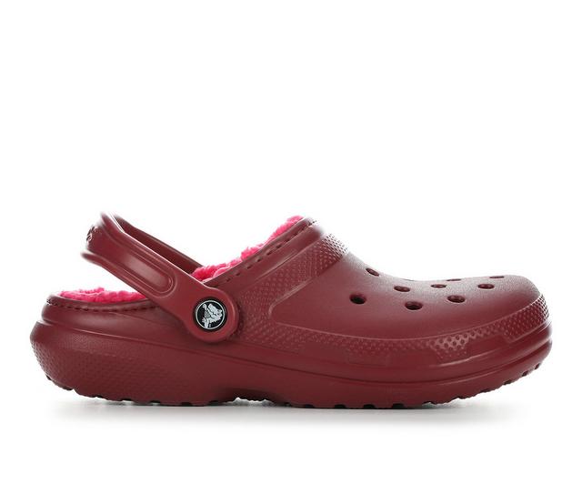 Adults' Crocs Classic Lined Clogs in Beetroot color