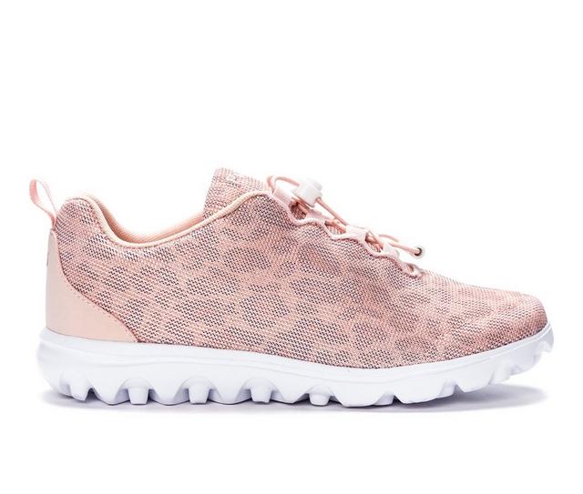 Women's Propet TravelActiv Safari Walking Shoes in Pink Cheetah color