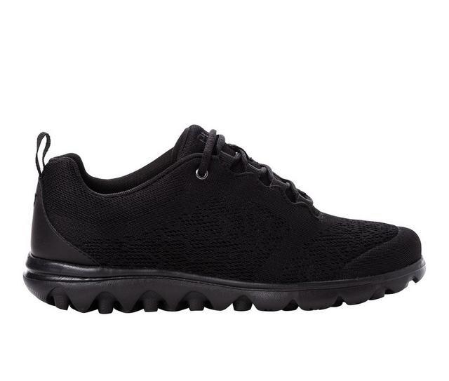 Women's Propet TravelActiv Walking Shoes in Black/Black color