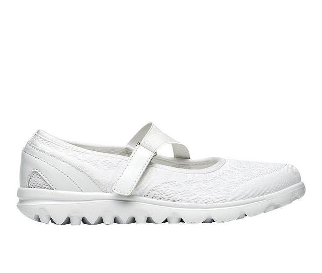 Women's Propet TravelActiv Mary Jane Walking Shoes in White color