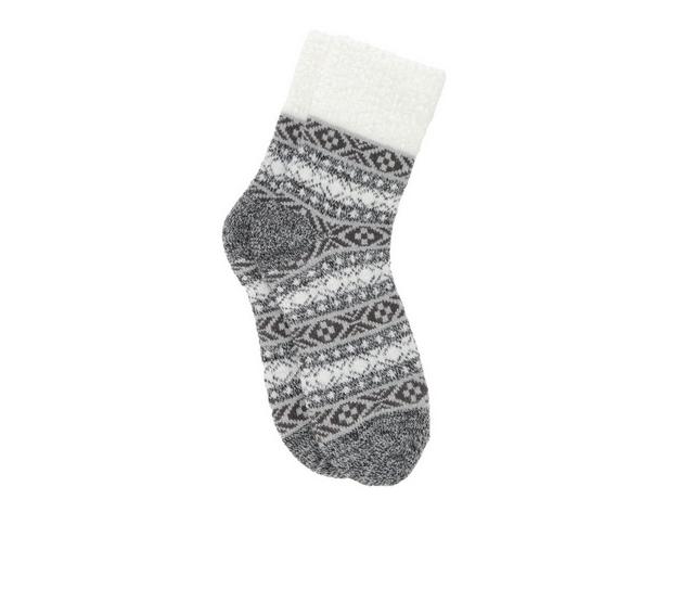 FireSide Women's Cozy Lodge Crew Socks in Blk Tribal Mtl color