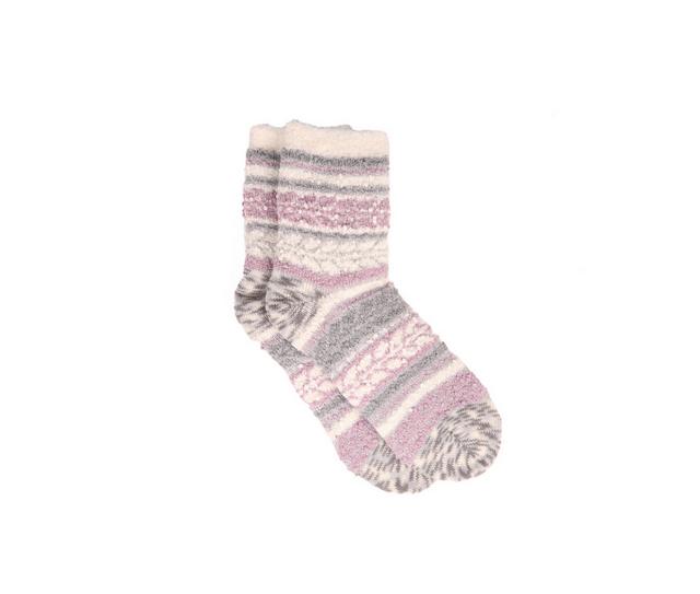 FireSide Women's Cozy Lodge Crew Socks in Marl Pink color