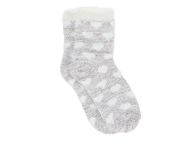 FireSide Women's Cozy Lodge Crew Socks in Pnk Fuzz Hearts color