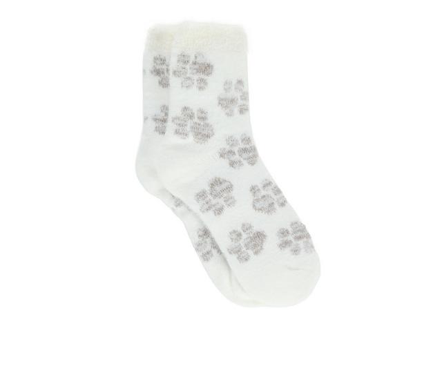 FireSide Women's Cozy Lodge Crew Socks in Neutrl Fuzz Paw color