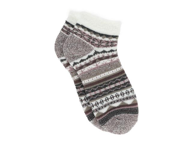 FireSide Women's Cozy Lodge Low Cut Socks in Brown Mini Nord color