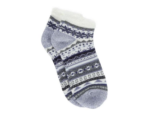 FireSide Women's Cozy Lodge Low Cut Socks in Blu Mini Nordic color