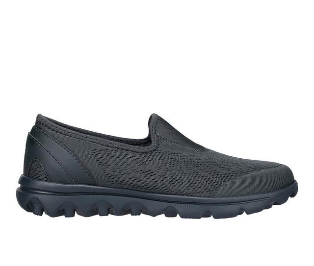 Women's Propet TravelActiv Slip-On Sneakers in Dark Teal color
