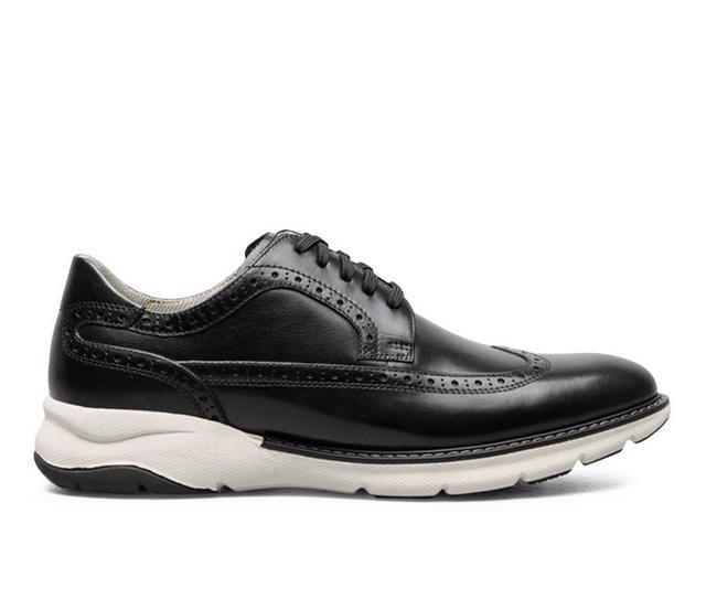 Men's Florsheim Frenzi Wing Tip Oxford Dress Shoes in Black/White color