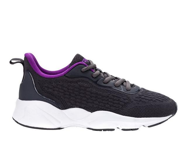 Women's Propet Stability Strive Walking Shoes in Grey/Purple color