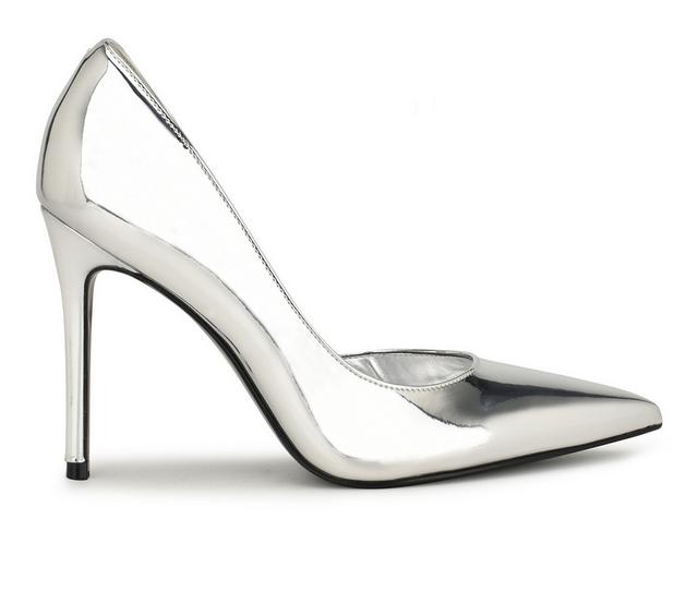 Women's Nine West Folowe Stilletto Pumps in Silver metallic color