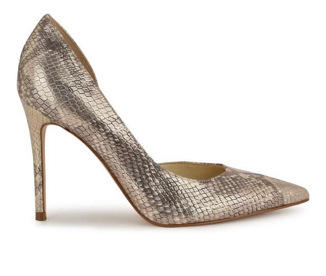 Women's Nine West Folowe Stilletto Pumps in Gold Snake color