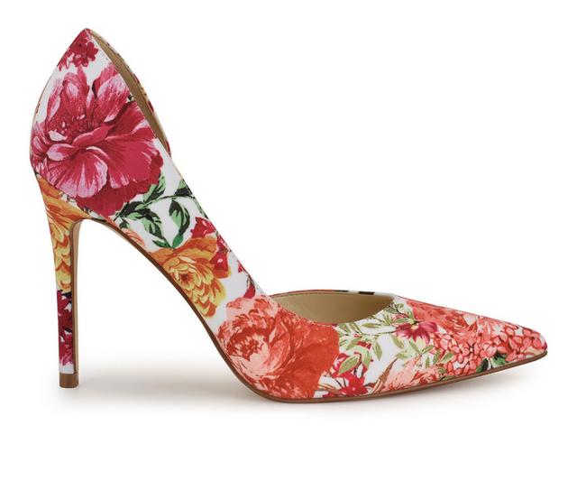 Women's Nine West Folowe Stilletto Pumps in White Floral color