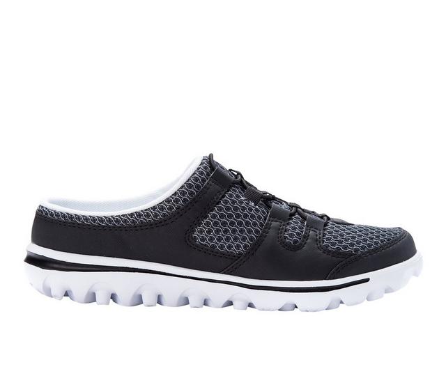 Women's Propet TravelActiv Slide Mule Sneakers in Black color