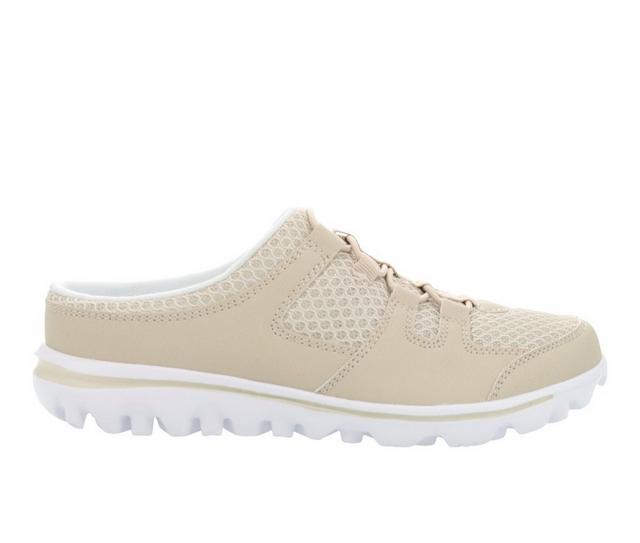 Women's Propet TravelActiv Slide Mule Sneakers in Sand color