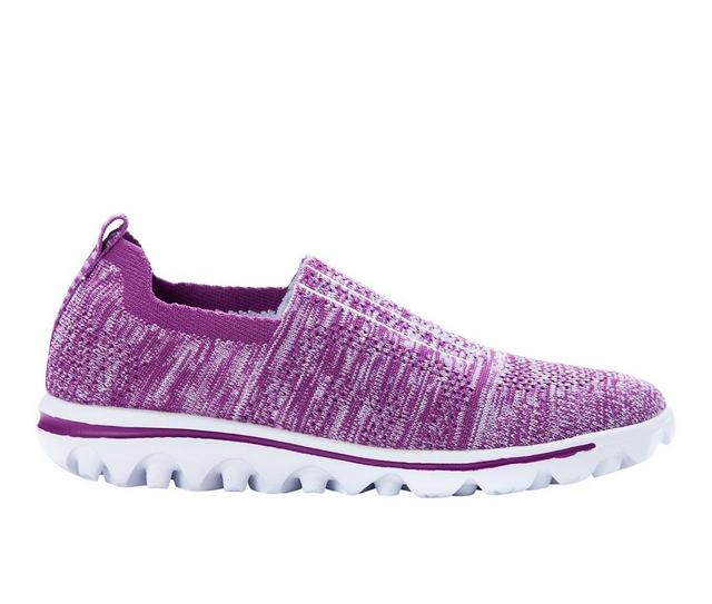 Women's Propet TravelActive Stretch Sneakers in Berry color