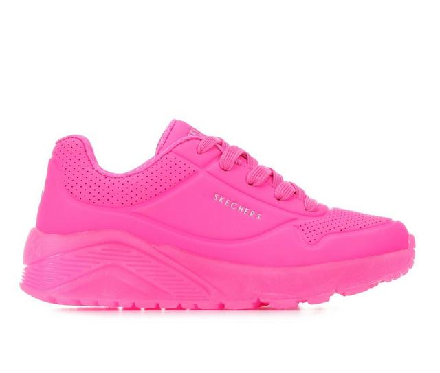 Girls' Skechers Street Little Kid & Big Kid Uno Ice Wedge Sneakers in Hot Pink color
