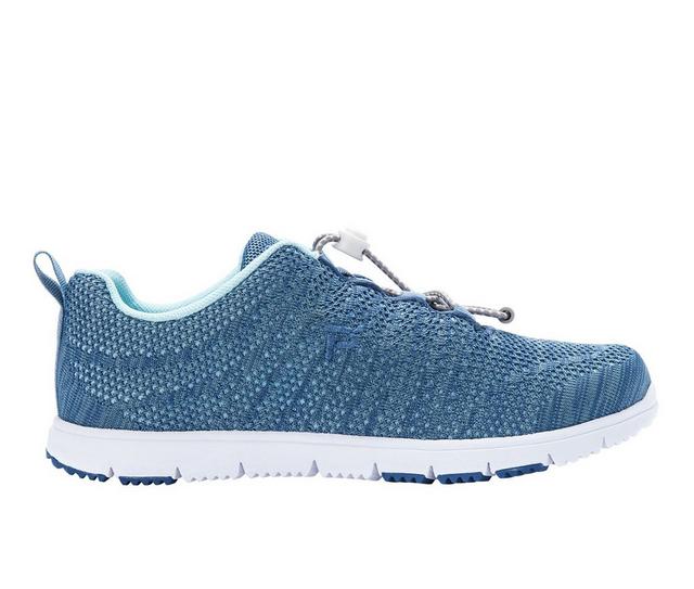 Women's Propet TravelWalker EVO Walking Shoes in Denim/Lt Blue color