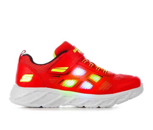 Boys' Skechers Little Kid & Big Kid Dynamic Flash Light-Up Sneakers in Red/Blk/Wht color