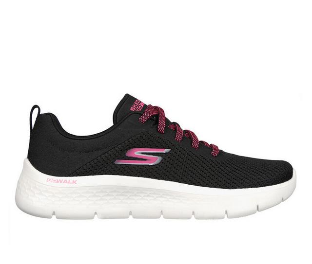 Women's Skechers Go GO WALK 124952 Flex Walking Shoes in Black/Pink color