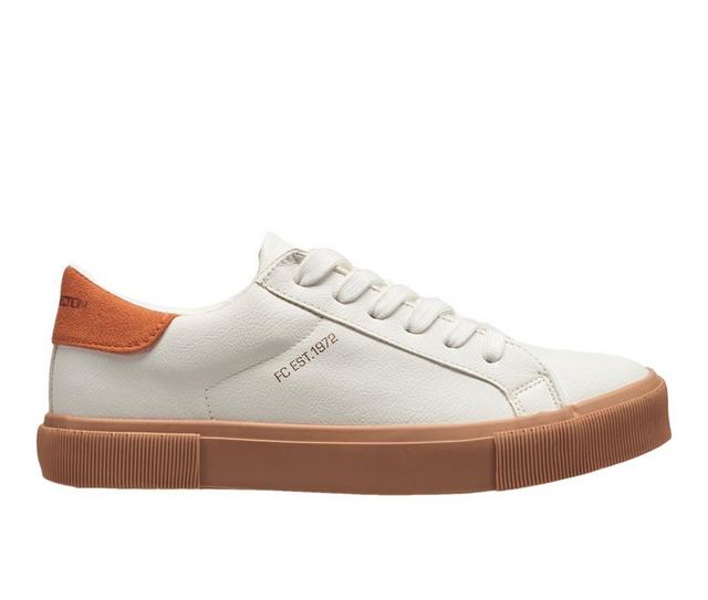 Women's French Connection Becka Sneakers in White/Orange color