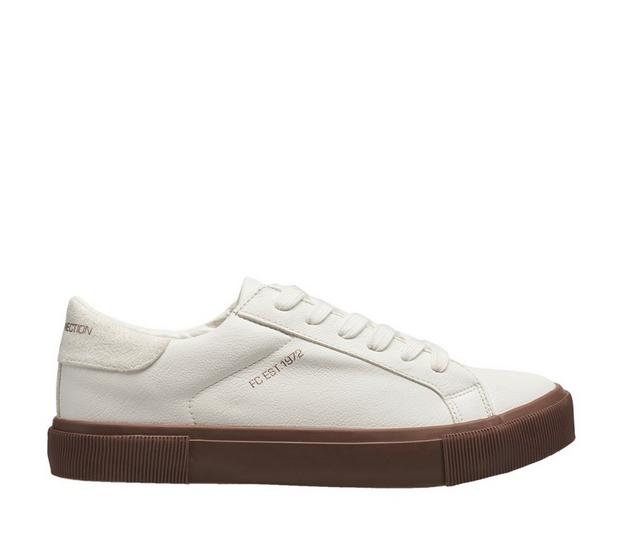 Women's French Connection Becka Sneakers in White/Oatmeal color