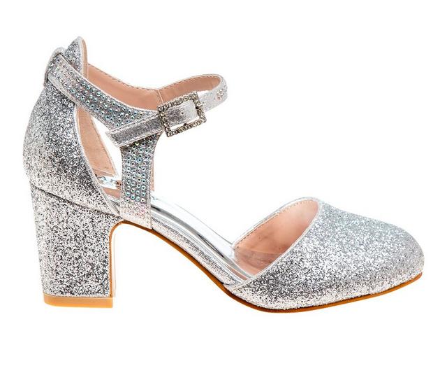 Girls' Badgley Mischka Little Kid & Big Kid Virginia Dress Shoes in Silver color