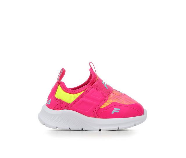 Girls' Fila Toddler Landbuzzer Marble Slip-On Running Shoes in Pink/Multi color