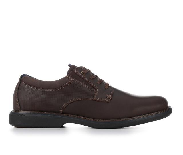 Men's Nunn Bush Otto Plain Toe Oxfords in Brn Crazy Horse color