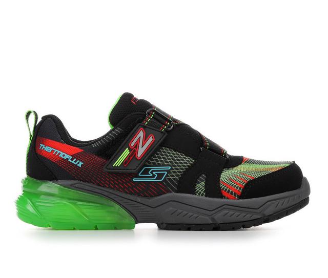 Boys' Skechers Little Kid & Big Kid Thermoflux 2.0 Zarxo Running Shoes in Black/Lime/Red color