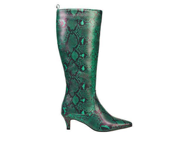 Women's French Connection Darcy Knee High Boots in Green Snake color